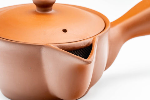 Tezumi — Japanese Kyusu - Large Houhin-style Tokoname-yaki Teapot - 425ml — side profile showing the spout and handle