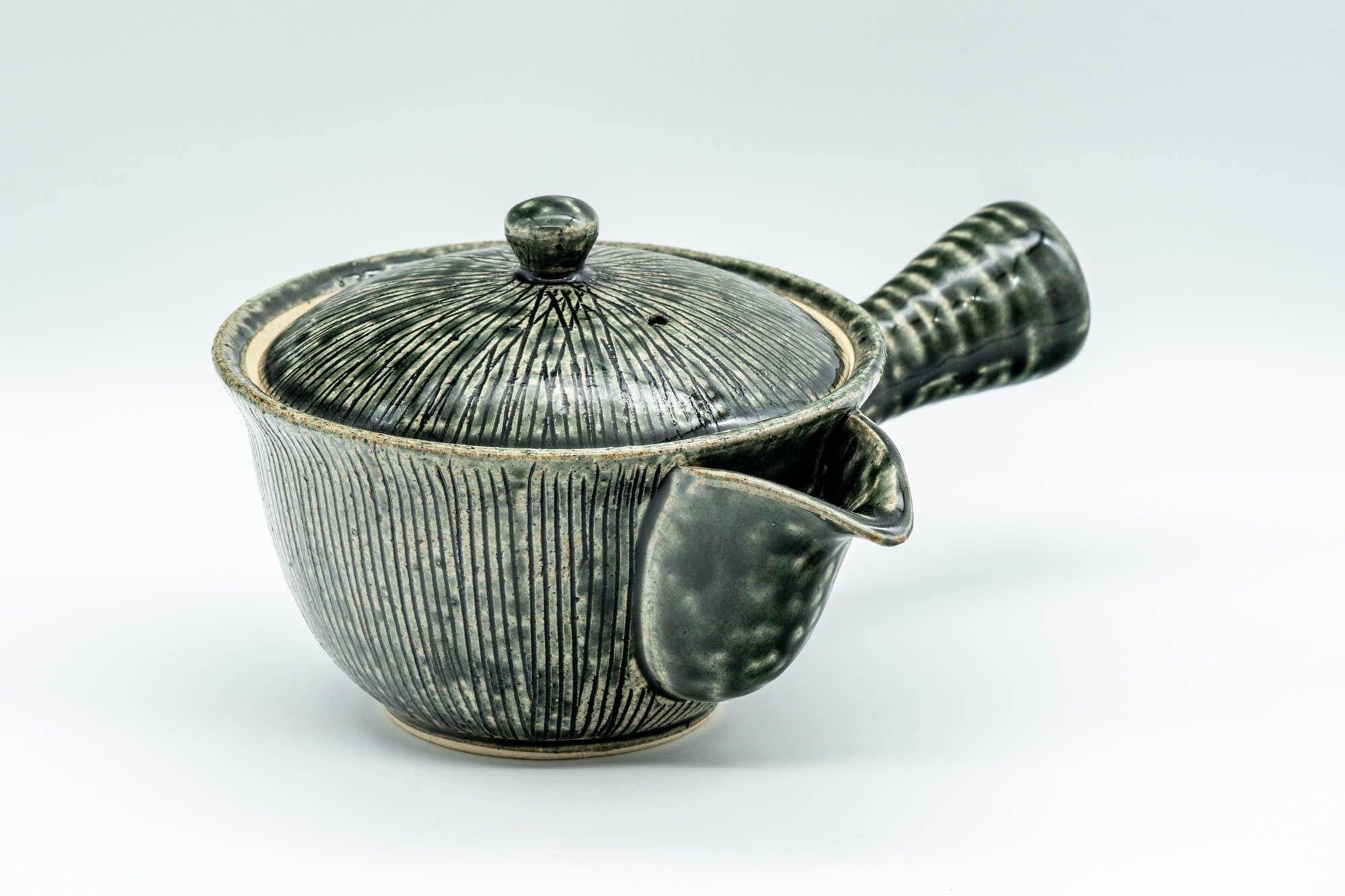 Japanese Kyusu - Green Striped Houhin-style Teapot - 275ml - Tezumi