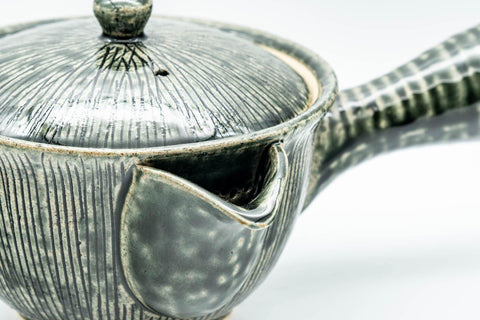 Japanese Kyusu - Green Striped Houhin-style Teapot - 275ml - Tezumi