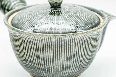 Japanese Kyusu - Green Striped Houhin-style Teapot - 275ml - Tezumi