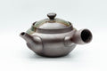 Tezumi — Japanese Kyusu - 萬古焼 Obi-ami Banko-yaki Teapot with Green Ash Glaze - 350ml — side view showing the spout