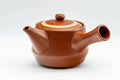 Tezumi — Japanese Tea Set - Mountainous Tokoname-yaki Debeso Kyusu with 3 Yunomi Teacups — interior of the teapot showing the filter