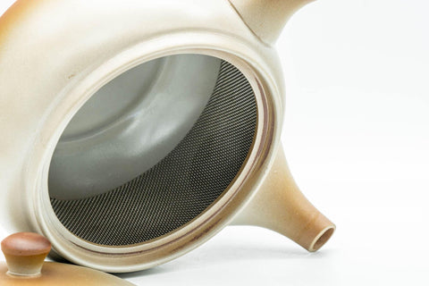 Tezumi — Japanese Kyusu - Large Brown Obi-ami 360 Filter Teapot - 550ml — side profile showing the spout and handle