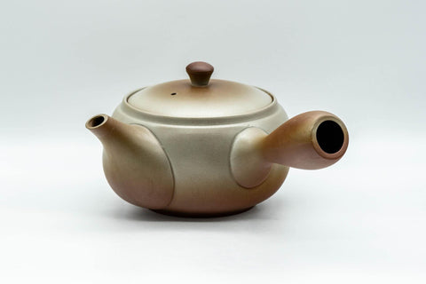 Tezumi — Japanese Kyusu - Large Brown Obi-ami 360 Filter Teapot - 550ml — three-quarter view from the opposite side