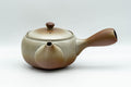 Tezumi — Japanese Kyusu - Large Brown Obi-ami 360 Filter Teapot - 550ml — side view with the lid and side handle