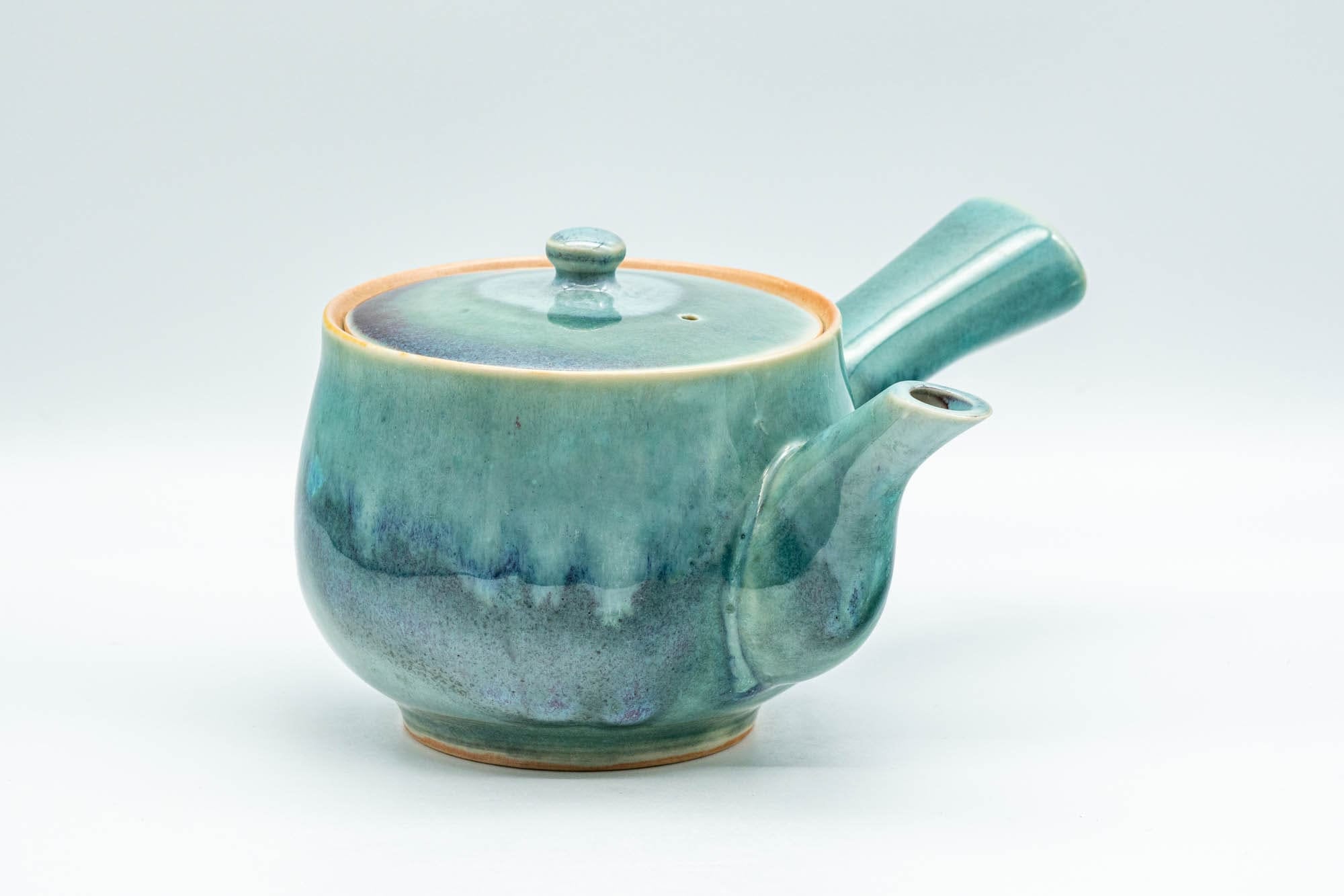 Japanese Kyusu - Teal Green Drip-Glazed Debeso Teapot - 300ml
