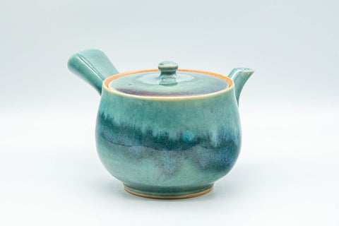 Japanese Kyusu - Teal Green Drip-Glazed Debeso Teapot - 300ml