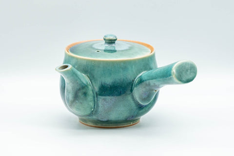 Japanese Kyusu - Teal Green Drip-Glazed Debeso Teapot - 300ml