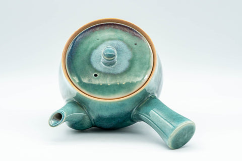 Japanese Kyusu - Teal Green Drip-Glazed Debeso Teapot - 300ml