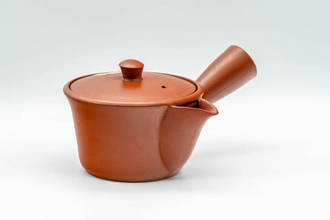 Tezumi — Japanese Kyusu - Small Houhin-style Tokoname-yaki Teapot - 175ml — three-quarter view from the opposite side
