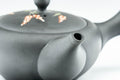 Tezumi — Japanese Kyusu - 昭萌 Shohou Koie Floral Kurodei Tokoname-yaki Obi-ami Teapot - 250ml — closeup of the decoration