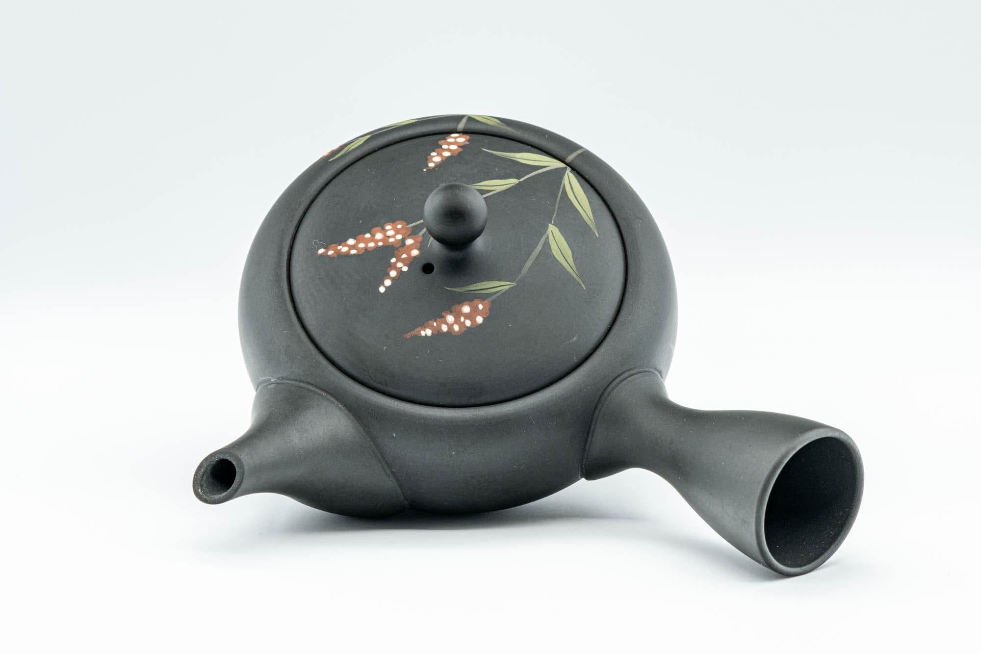 中国　そば釉小壺　送料込み250901 Japanese Kyusu - 昭萌 Shohou Koie Floral Kurodei Tokoname