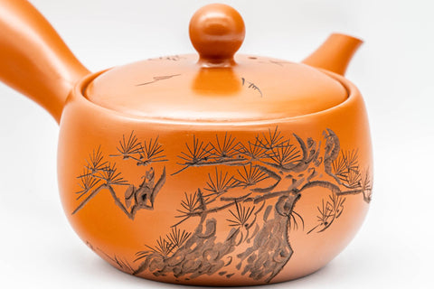 Japanese Kyusu - Soan Nagata - Engraved Tokoname-yaki Debeso Teapot - 250ml