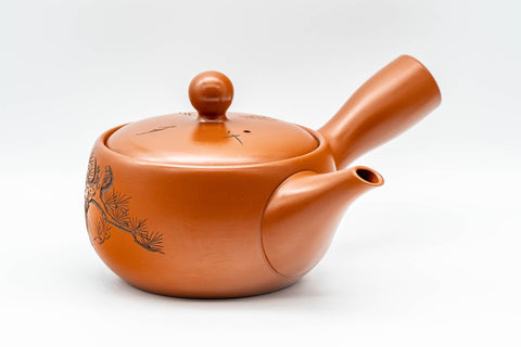 Japanese Kyusu - Soan Nagata - Engraved Tokoname-yaki Debeso Teapot - 250ml