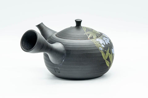 Japanese Kyusu - 玉光 Gyokko Floral Tokoname-yaki Sasame Teapot - 275ml - Tezumi
