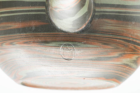 Japanese Kyusu - Yamazen Green Nerikomi Teapot - 250ml - closeup of the marbled nerikomi clay surface