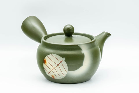 Tezumi — Japanese Kyusu - Green Ryokudei Tokoname-yaki Teapot - 325ml — three-quarter view