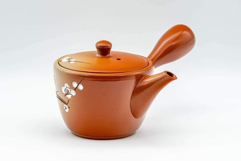 Japanese Tea Set - Plum Blossoms Tokoname-yaki Kyusu Teapot and Katakuchi Water Cooler - Tezumi
