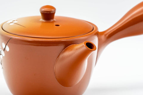Japanese Tea Set - Plum Blossoms Tokoname-yaki Kyusu Teapot and Katakuchi Water Cooler - Tezumi