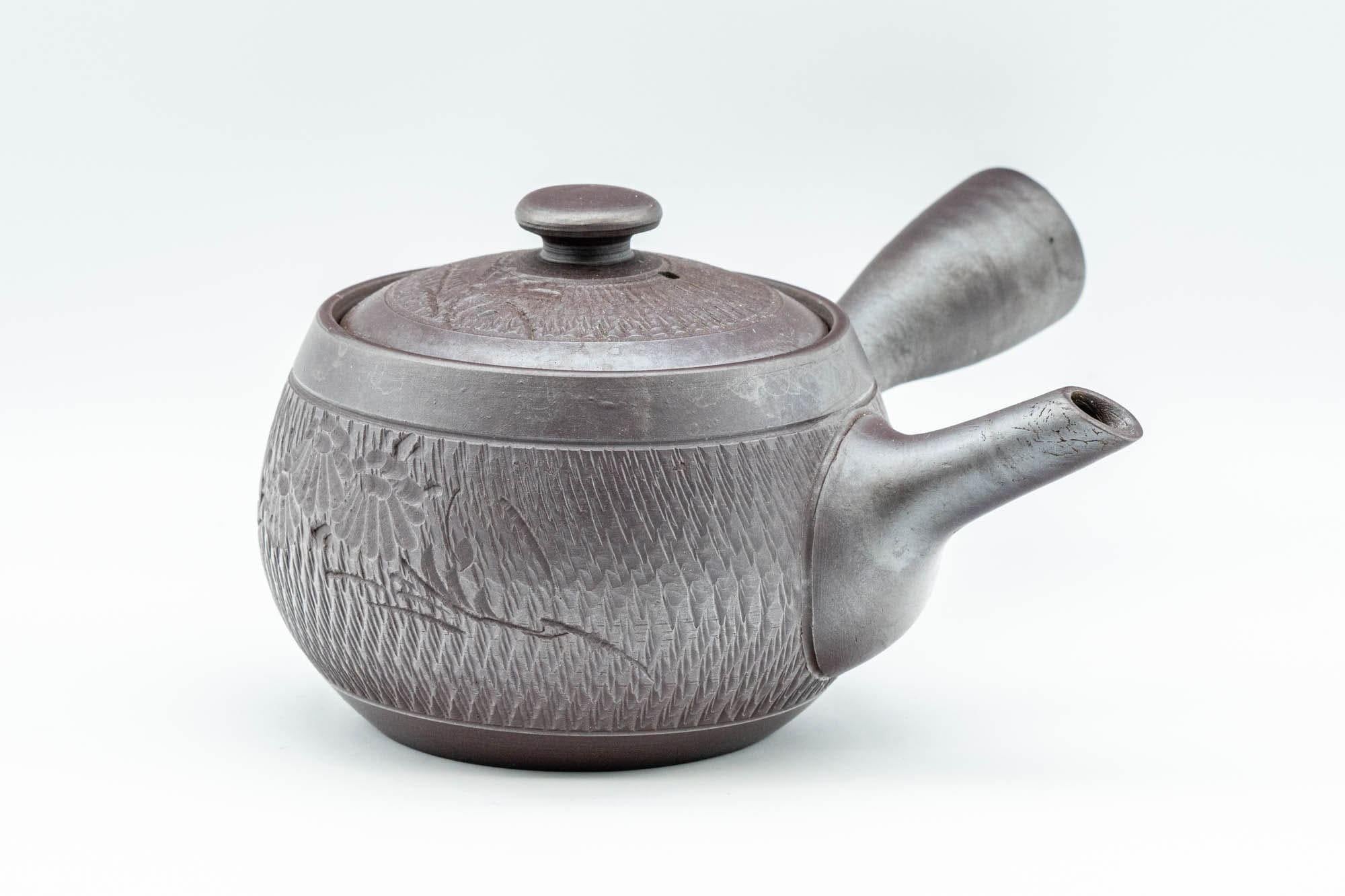 Japanese Kyusu - Engraved Banko-yaki Obi-ami 360 Strainer Teapot - 250ml - Tezumi