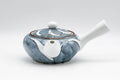Japanese Kyusu - Porcelain Swirl Debeso Teapot - 280ml - top view showing the lid and blue-and-white swirl pattern