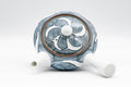 Japanese Kyusu - Porcelain Swirl Debeso Teapot - 280ml - top-down view with the lid removed showing the ceramic strainer