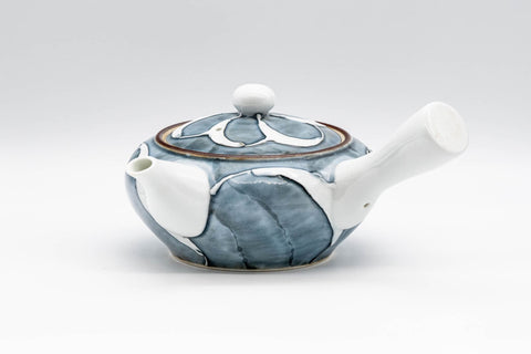 Japanese Kyusu - Porcelain Swirl Debeso Teapot - 280ml - side view from the spout