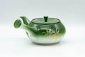 Tezumi — Japanese Kyusu - Green Momiji Porcelain Debeso Teapot - 300ml — side view showing the spout