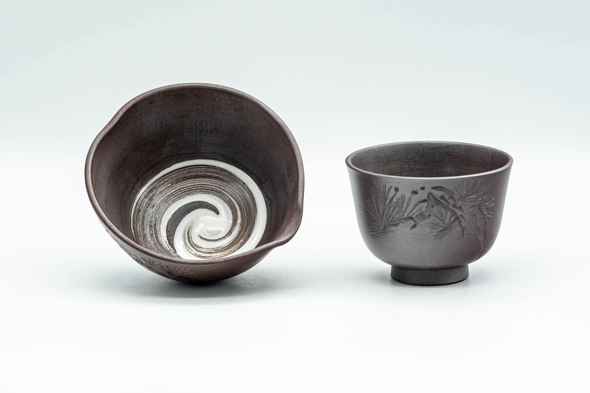 Japanese Tea Set - Banko-yaki Katakuchi and Senchawan Teacup - Tezumi