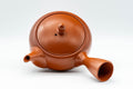 Japanese Kyusu - 高資窯 Takasuke Kiln - Sasame Filter Tokoname-yaki Teapot - 300ml - top-down view showing the lid