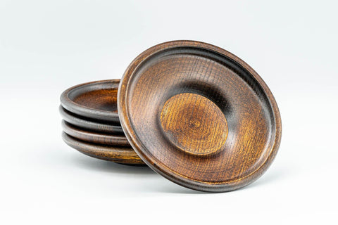 Japanese Chataku - Set of 5 Wooden Tea Saucers - Tezumi