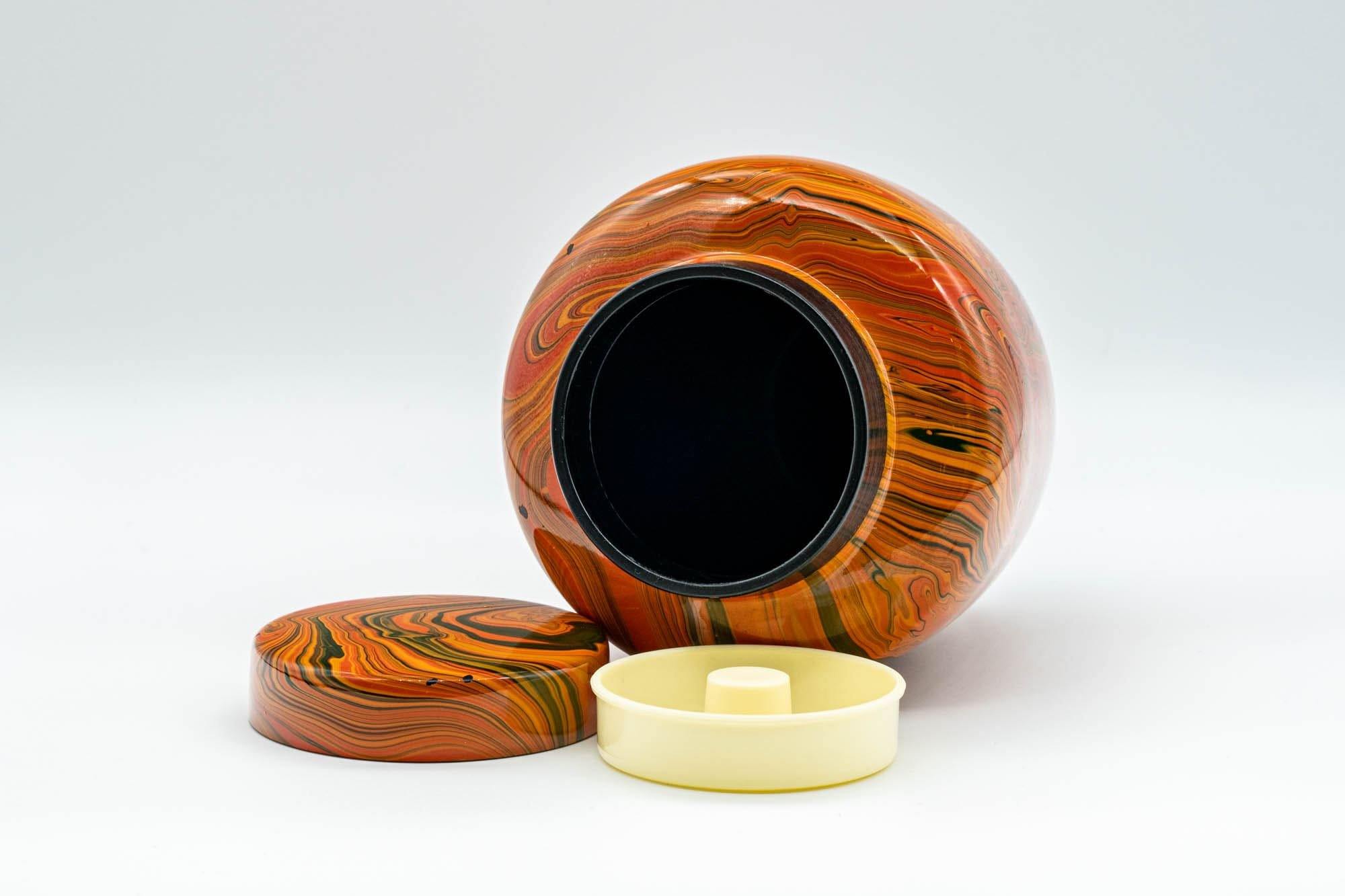 Japanese Chatsubo - Marbled Lacquer Tea Jar - 400ml - Tezumi
