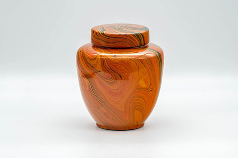 Japanese Chatsubo - Marbled Lacquer Tea Jar - 400ml - Tezumi