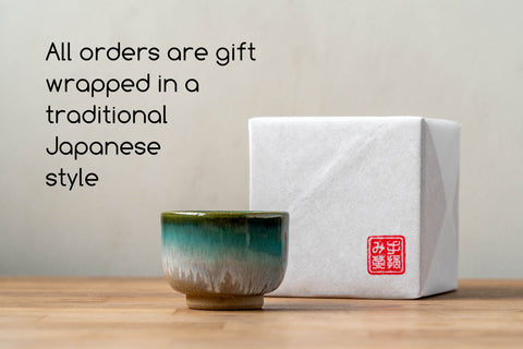 Japanese Teacups - Pair of Drip-Glazed Senchawan - 80ml