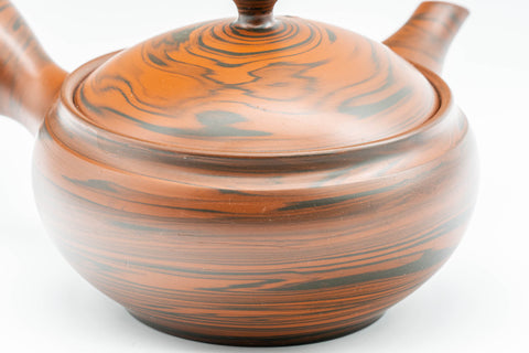 Japanese Kyusu - 雲仙窯 Unzen Kiln Red Nerikomi Tokoname-yaki Teapot - 275ml