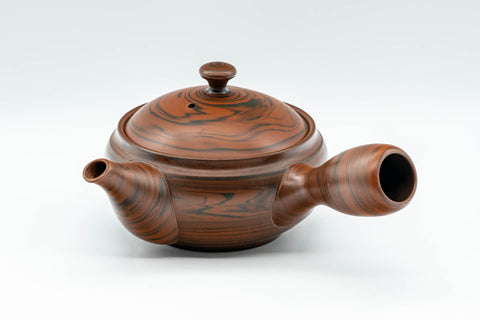Japanese Kyusu - 雲仙窯 Unzen Kiln Red Nerikomi Tokoname-yaki Teapot - 275ml