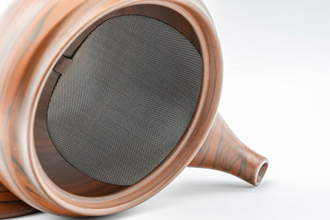 Japanese Kyusu - 雲仙窯 Unzen Kiln Red Nerikomi Tokoname-yaki Teapot - 275ml