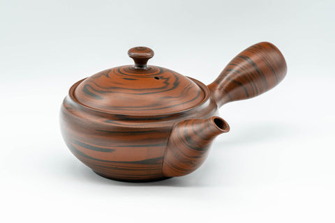 Japanese Kyusu - 雲仙窯 Unzen Kiln Red Nerikomi Tokoname-yaki Teapot - 275ml