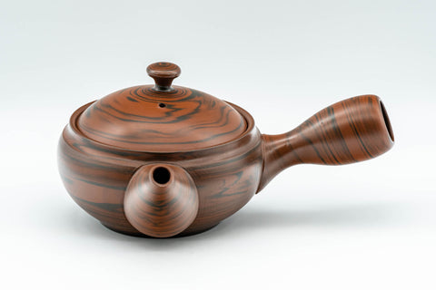 Japanese Kyusu - 雲仙窯 Unzen Kiln Red Nerikomi Tokoname-yaki Teapot - 275ml