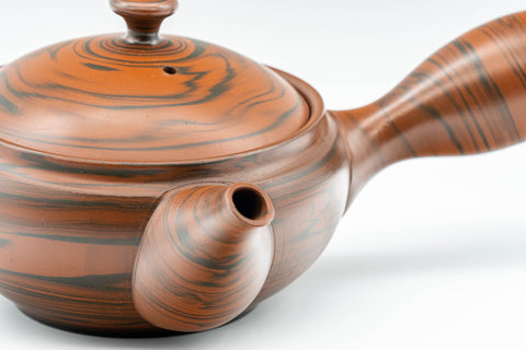 Japanese Kyusu - 雲仙窯 Unzen Kiln Red Nerikomi Tokoname-yaki Teapot - 275ml