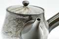 Japanese Tea Set - Yokoishi Gagyu Musashino Kyusu with 5 Yunomi - teapot beside its removed lid