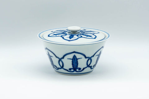 Japanese Tea Set - Arita-yaki Porcelain Debeso Houhin Teapot with 2 Asagao-gata Senchawan Teacups