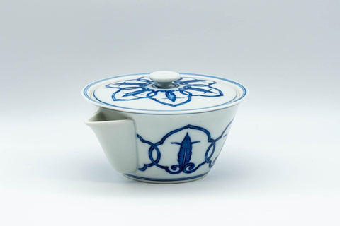 Japanese Tea Set - Arita-yaki Porcelain Debeso Houhin Teapot with 2 Asagao-gata Senchawan Teacups