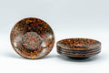 Japanese Chataku - Set of 5 唐塗 Kara-nuri Urushi Lacquer Tea Saucers - Tezumi