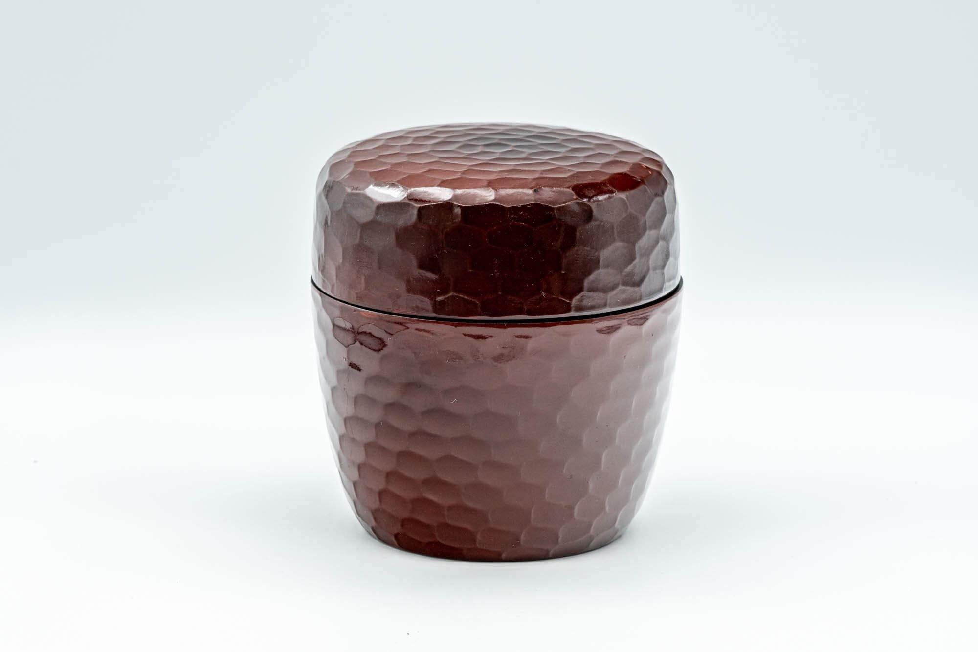 Japanese Chazutsu - Burgundy Laquer Faceted Tea Canister - 200ml - Tezumi