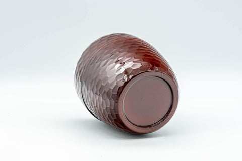 Japanese Chazutsu - Burgundy Laquer Faceted Tea Canister - 200ml - Tezumi