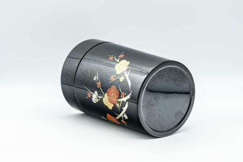 Japanese Chazutsu - Plum Blossoms Lacquer Tea Canister - 450ml - Tezumi