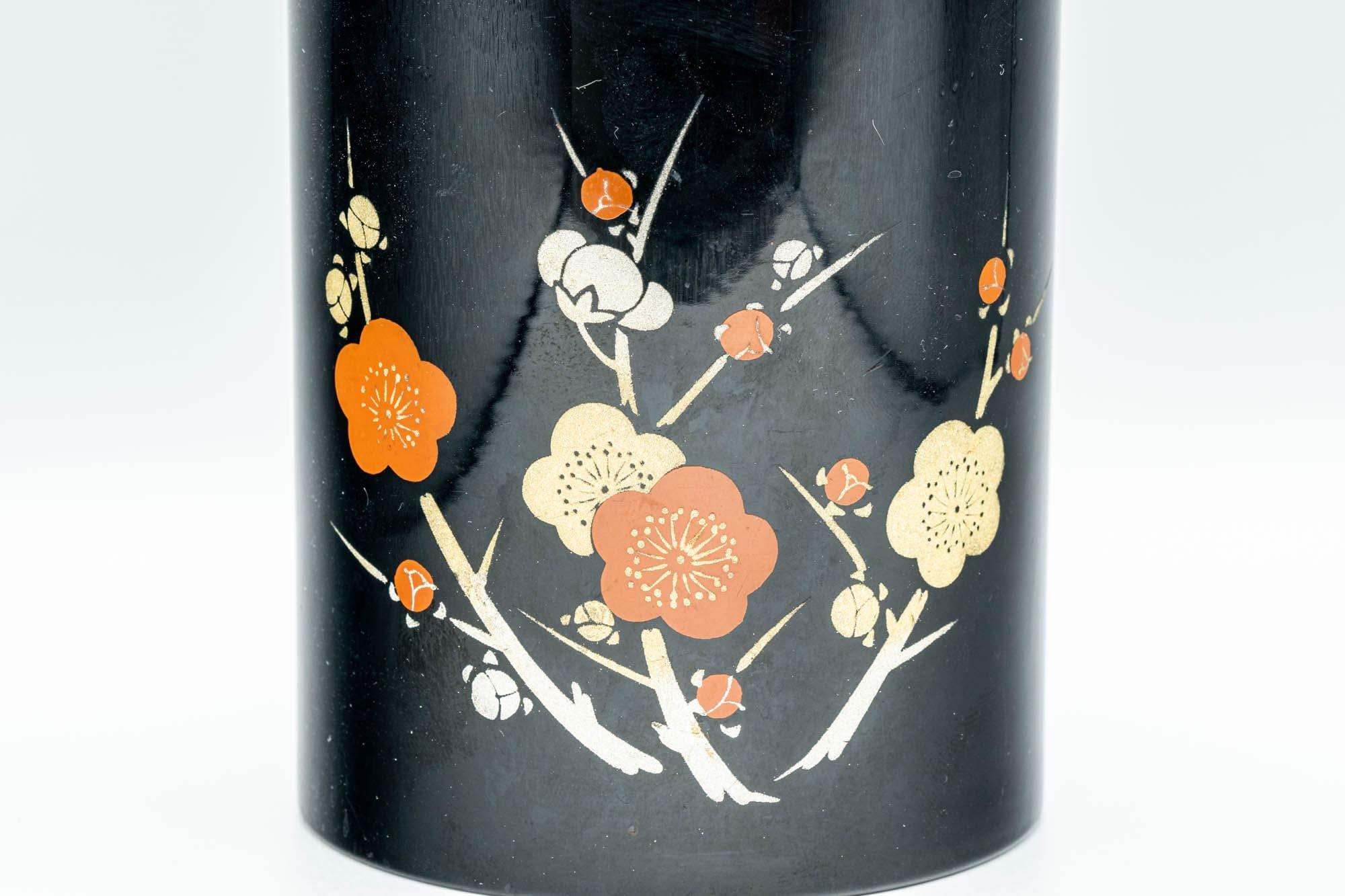 Japanese Chazutsu - Plum Blossoms Lacquer Tea Canister - 450ml - Tezumi