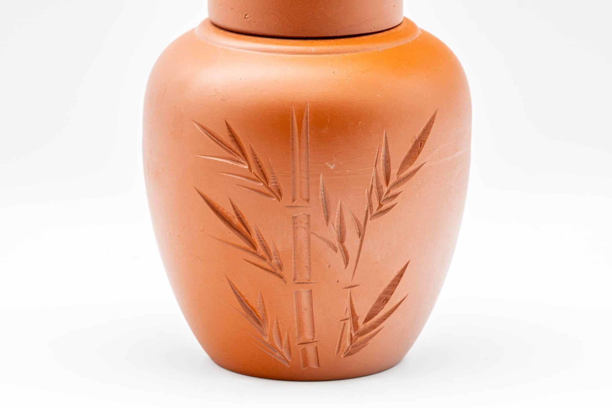 Japanese Chatsubo - 茶壺 Bamboo Red Shudei Tokoname-yaki Tea Jar - 400ml - Tezumi