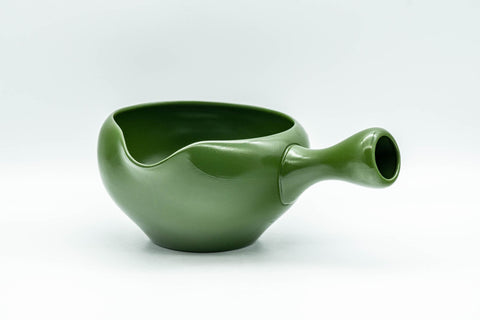 Japanese Yuzamashi - Green Ryokudei Tokoname-yaki Water Cooler - 300ml - front view of the green clay water cooler